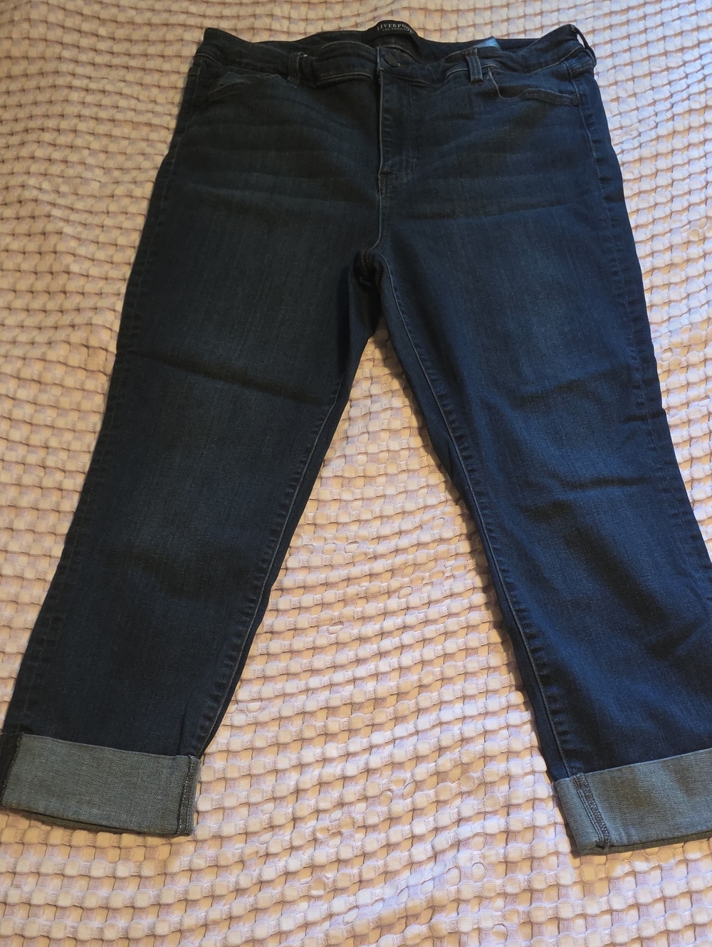 Liverpool Dark Blue Cropped Jeans